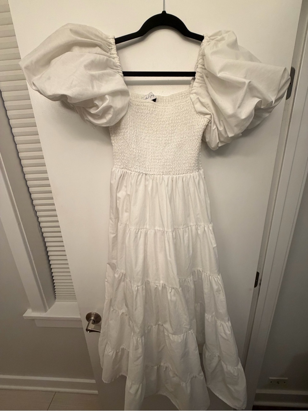 Petal & Pup White Puff-Sleeve Smocked Maxi Dress